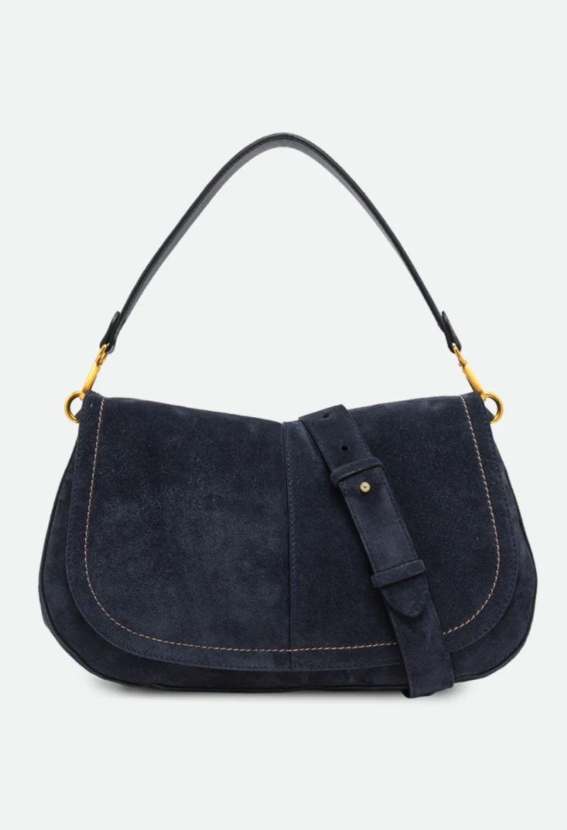 Gianni Chiarini Helena Round Suede Flap Bag