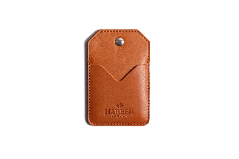 Leather Snap Card Holder - 2 pockets