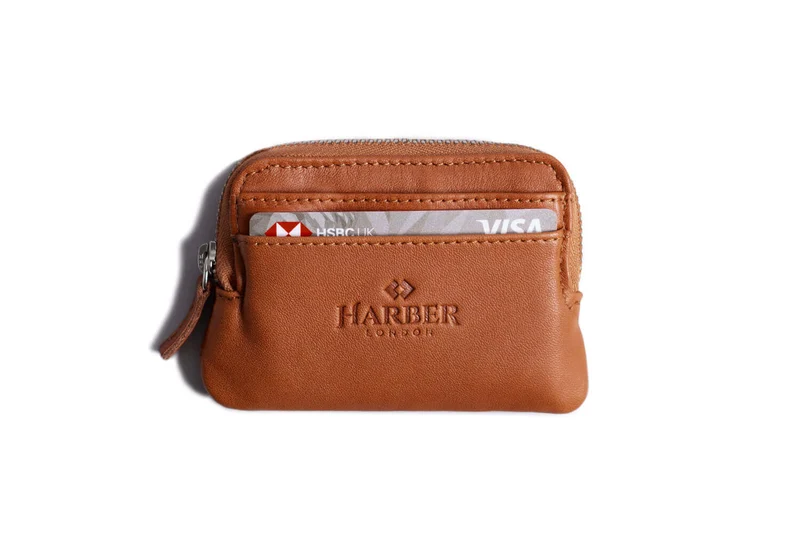 Leather Zip Pouch Wallet