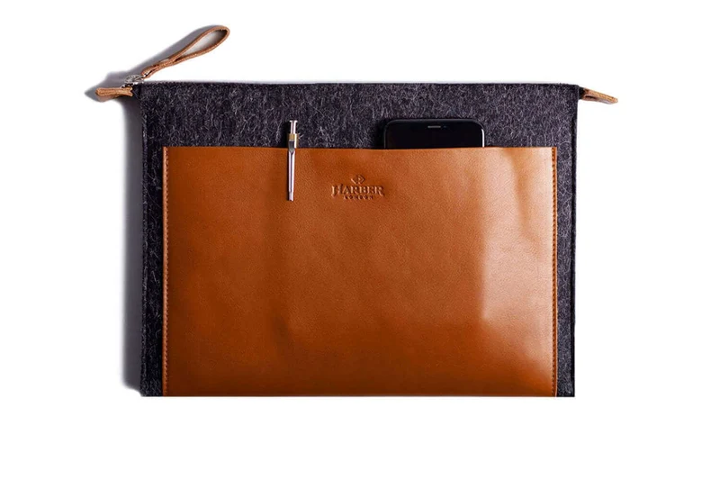 Folio Macbook Leather & Felt Sleeve