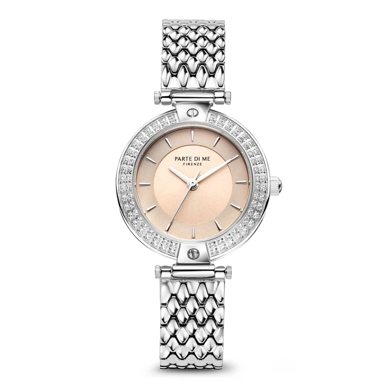 Parte Di Me Orologio Rond DamenUhr Silberfarbene und Taupe PDM09009