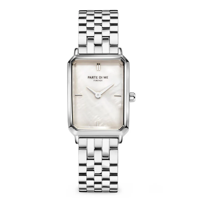 Parte Di Me Orologio Rechthoekig DamenUhr Silberfarbene und Perlemoer PDM09006