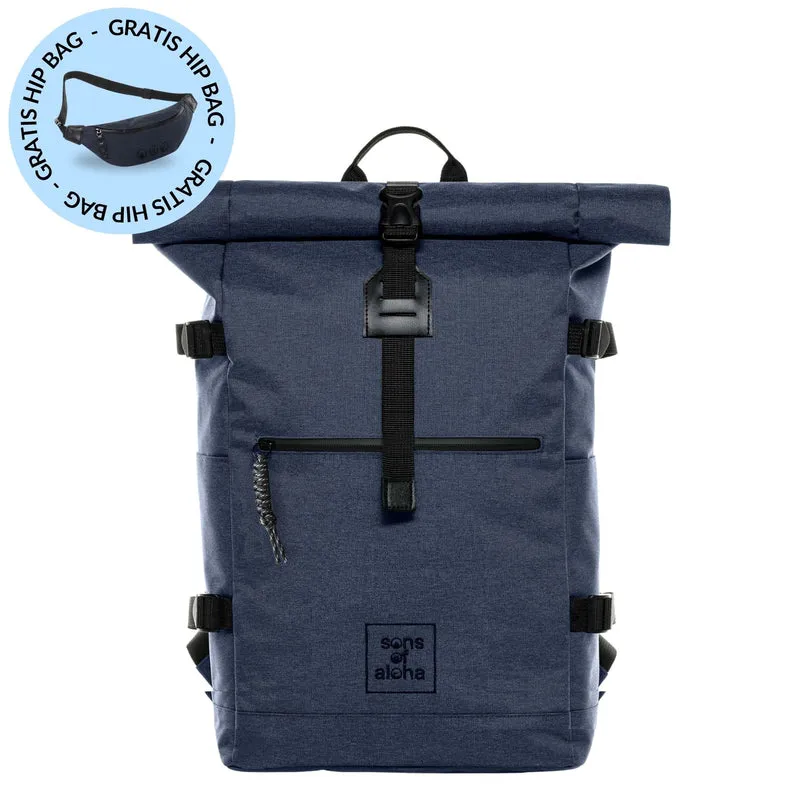 Rucksack KANE + Bauchtasche ALANI ocean blue