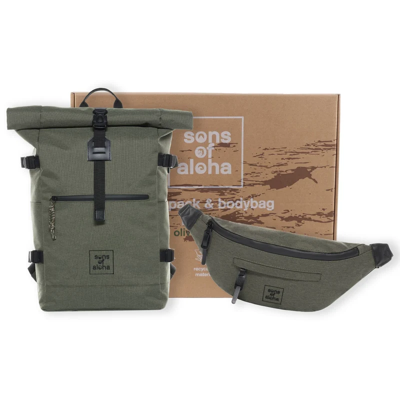 SET LARGE Rolltop Kane + Bodybag green