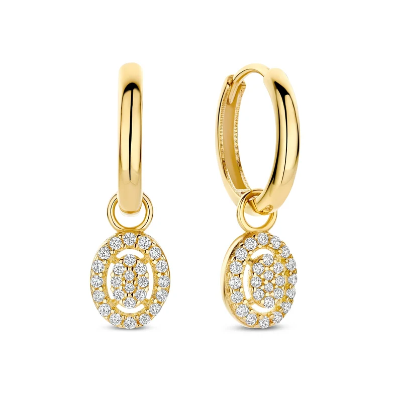 Isabel Bernard Le Marais Anne 14 Karat Gold Creolen mit Zirkonia-Stein IB360291