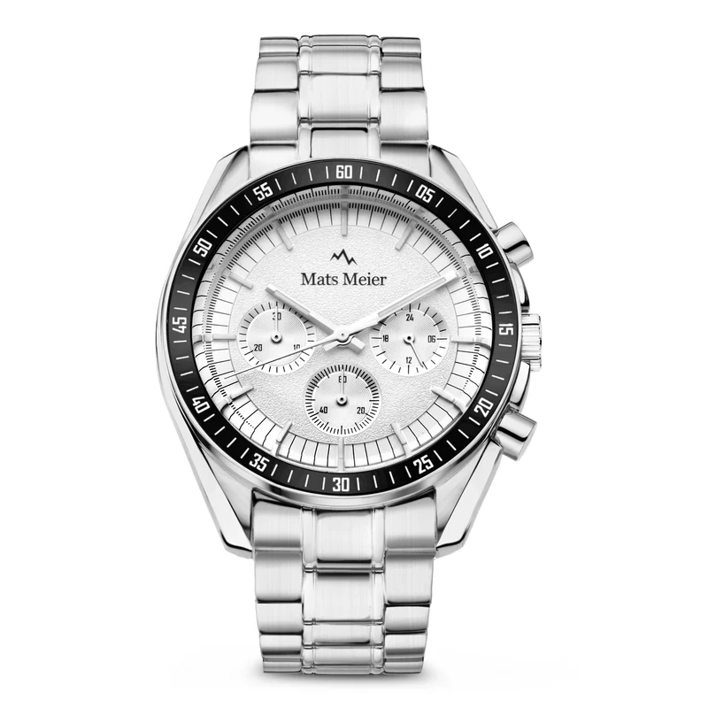 Mats Meier Arosa Racing Chronograaf HerrenUhr Silberfarbene MM50018