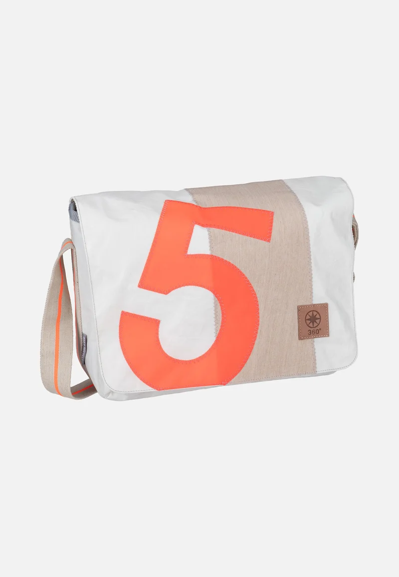 Barkasse Mini Weiss/Sand/Zahl Orange - Messenger Bag