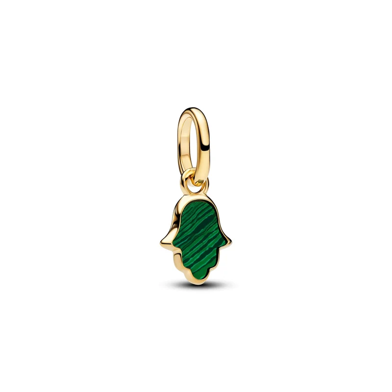 Pandora ME Vergoldeter Green Hamsa Hand Mini Charm-Anhänger 764612C01