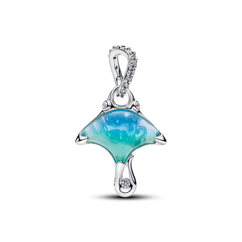Pandora Moments Murano Glass And Enamel Manta Ray Charm-Anhänger 794685C01