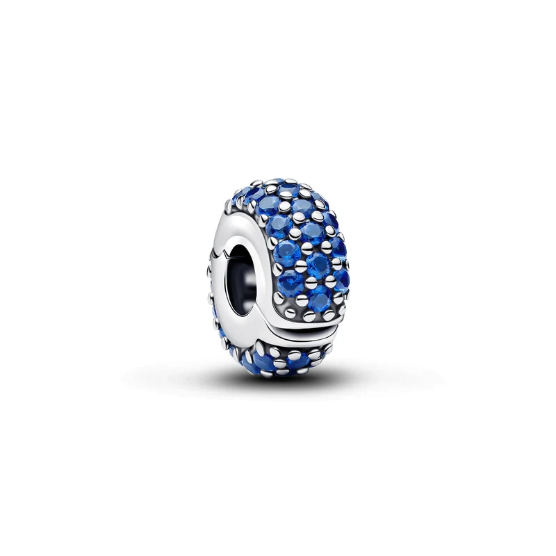 Pandora Moments Silicone Man-Made Kristall Royal Blauer Stein Clip-Charm 794700C01