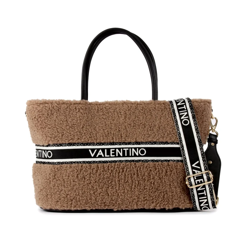 Valentino Bags Jane Taupe-Schwarzer Shopper VBSAC001G51