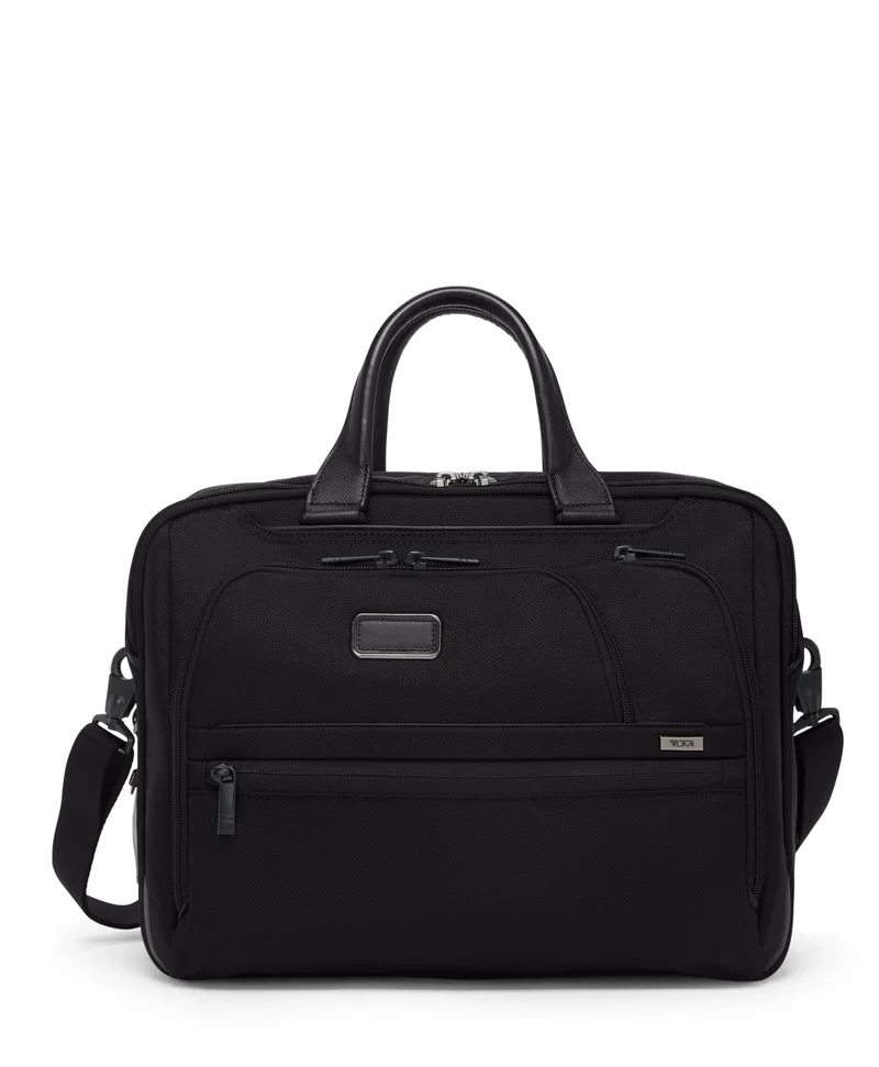 Tumi Alpha 4 Black Briefcase in FXT Ballistic Nylon