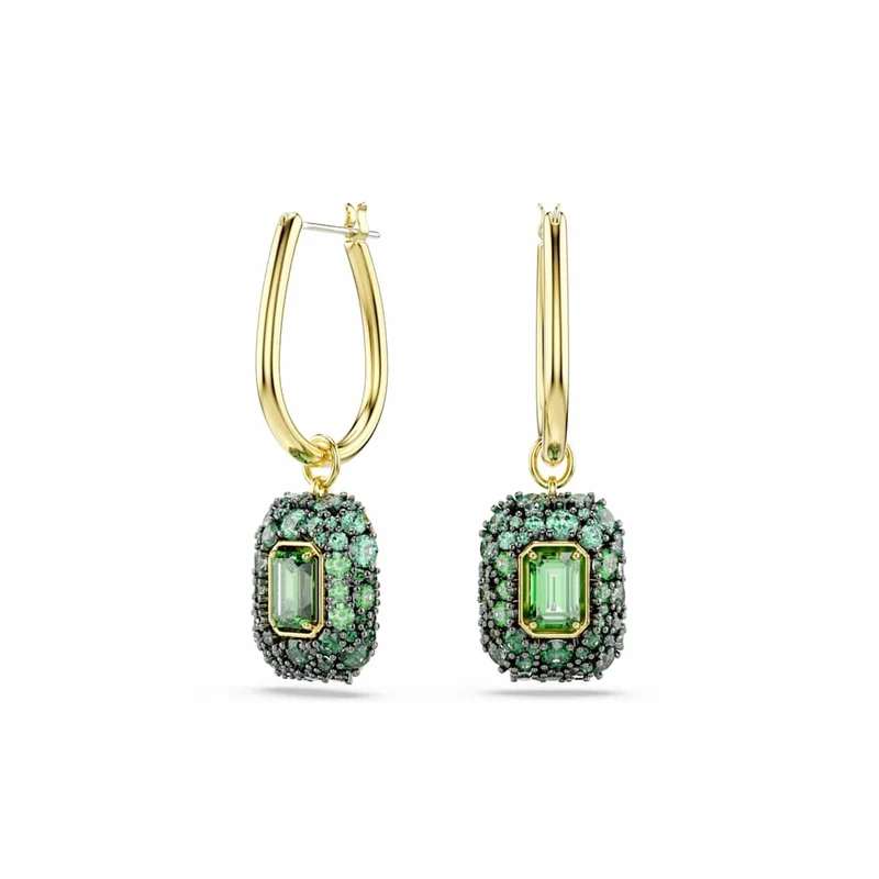Swarovski Sublima Glam Ohrringe in Goldoptik mit grünem Kristall 5752890