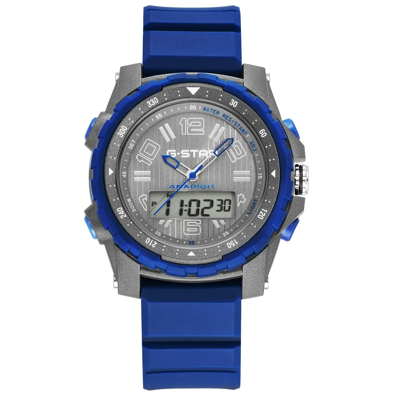 G-STAR Ops01 Grau-Blaue Ana-Digi Herrenuhr GSW.502.04