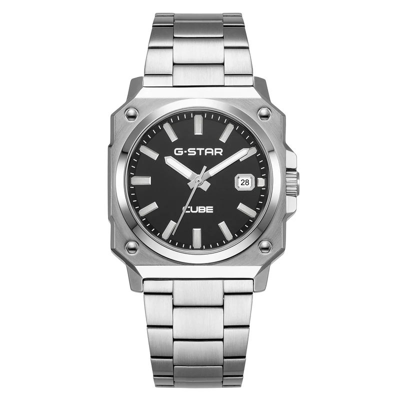 G-STAR Cube Silberfarbene Herrenuhr GSW.508.05