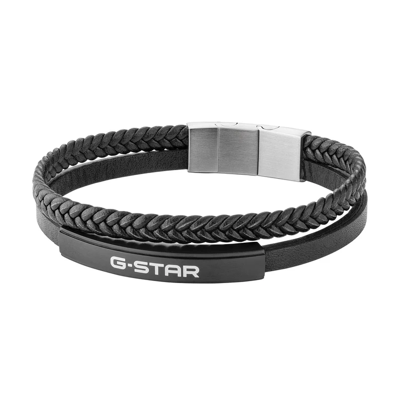 G-Star Tether02P Schwarzes Lederarmband GSJ.109.03