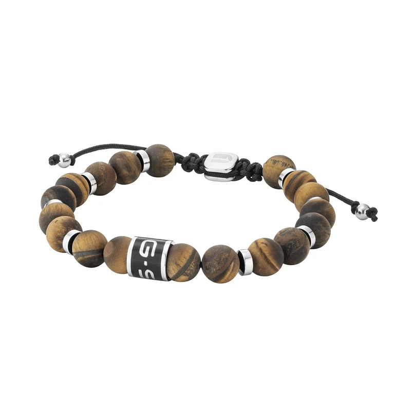 G-STAR ElNode Silberfarbenes Braunes Armband GSJ.111.02
