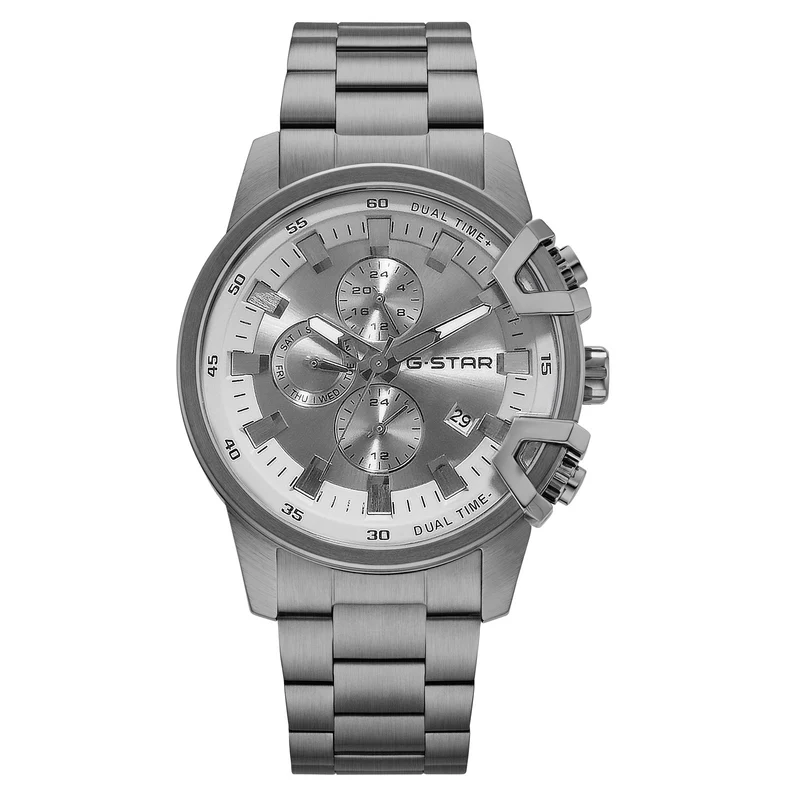 G-STAR Bend3D Light-Gunmetal Stahl-Herrenuhr GSW.505.06