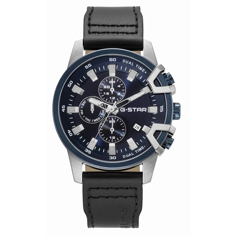 G-STAR Bend3D Blaue Silberfarbene Herrenuhr GSW.505.02