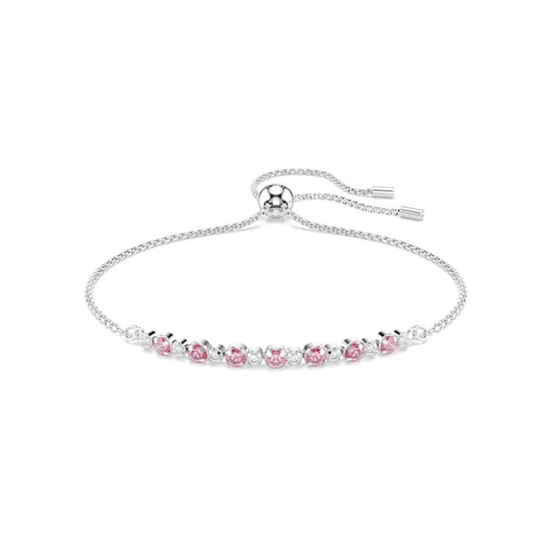 Swarovski Matrix Tennisarmband in Silberoptik mit rosa Akzenten 5763042