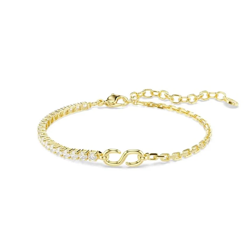 Swarovski Matrix Tennisarmband mit goldfarbener Kette 5753925