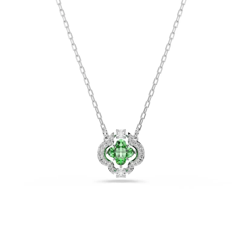 Swarovski Una Sparkling DC Halskette in Silberoptik mit grünem Kristall 5757785