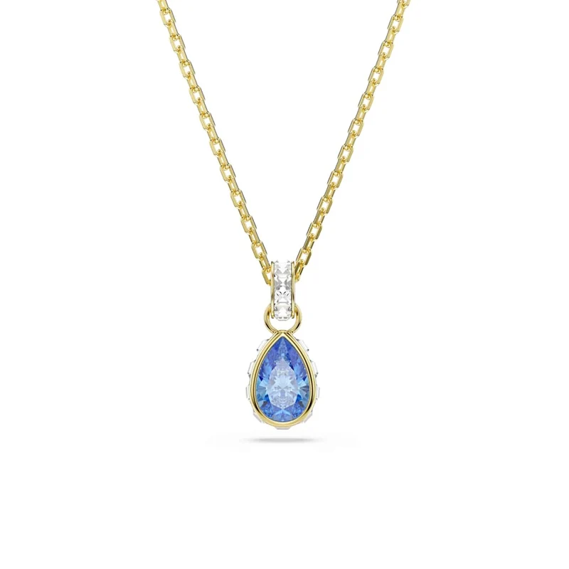 Swarovski Chroma Halskette in Goldoptik mit blauem Kristallanhänger 5757786