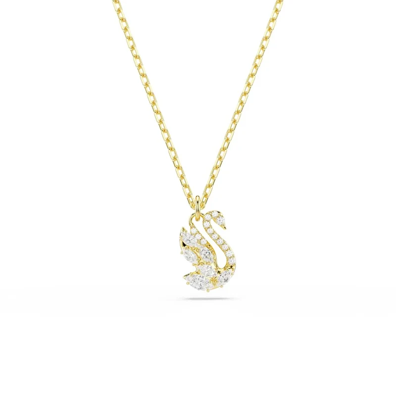Swarovski Schwanen-Pavé-Halskette in Goldoptik 5754626
