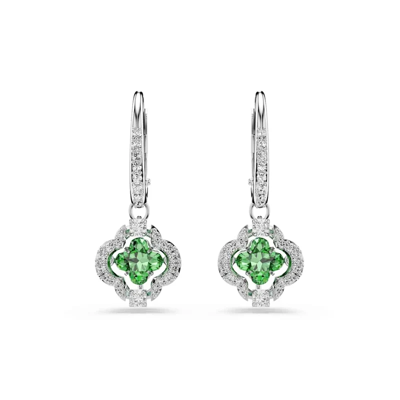 Swarovski Una Sparkling DC Ohrhänger in Silberoptik mit grünem Kristall 5758001