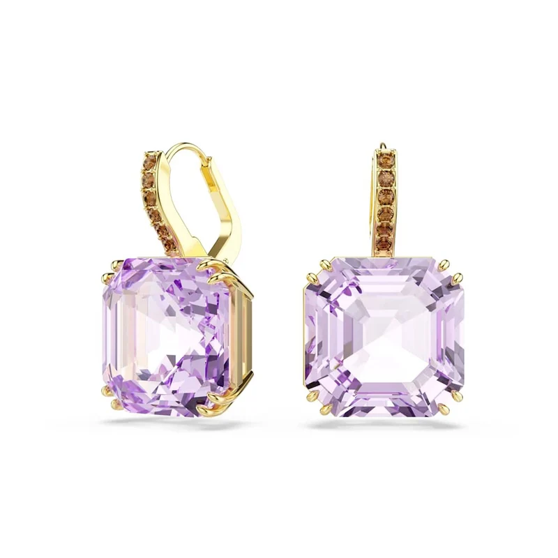 Swarovski Millenia Ohrringe in Goldoptik mit violettem Kristall 5759990