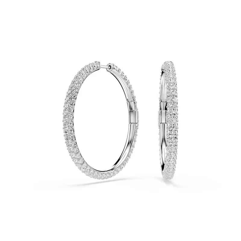 Swarovski Dextera Runde silberfarbene Creolen 5754156