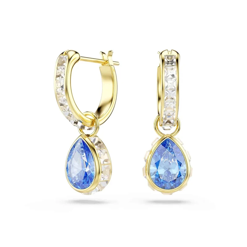 Swarovski Chroma Ohrringe in Goldoptik mit blauen Kristallen 5757815