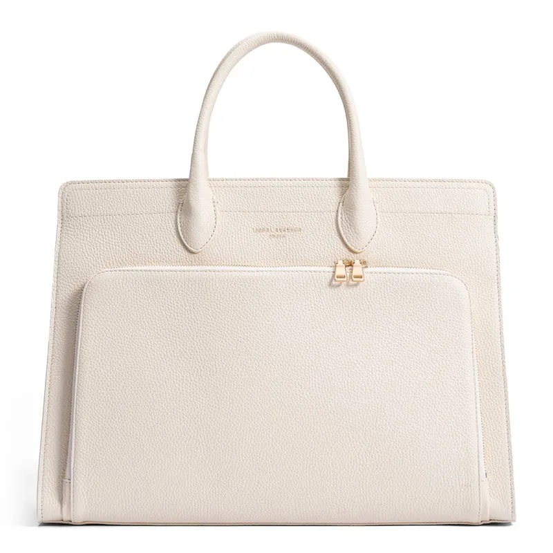 Isabel Bernard Honoré Nadine Creme Kalbsleder Handtasche IB25052