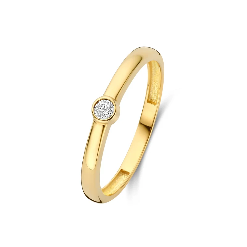 Isabel Bernard Rivoli Josie 14 Karat Gold Stapelring mit Zirkonia-Stein IB330112-48