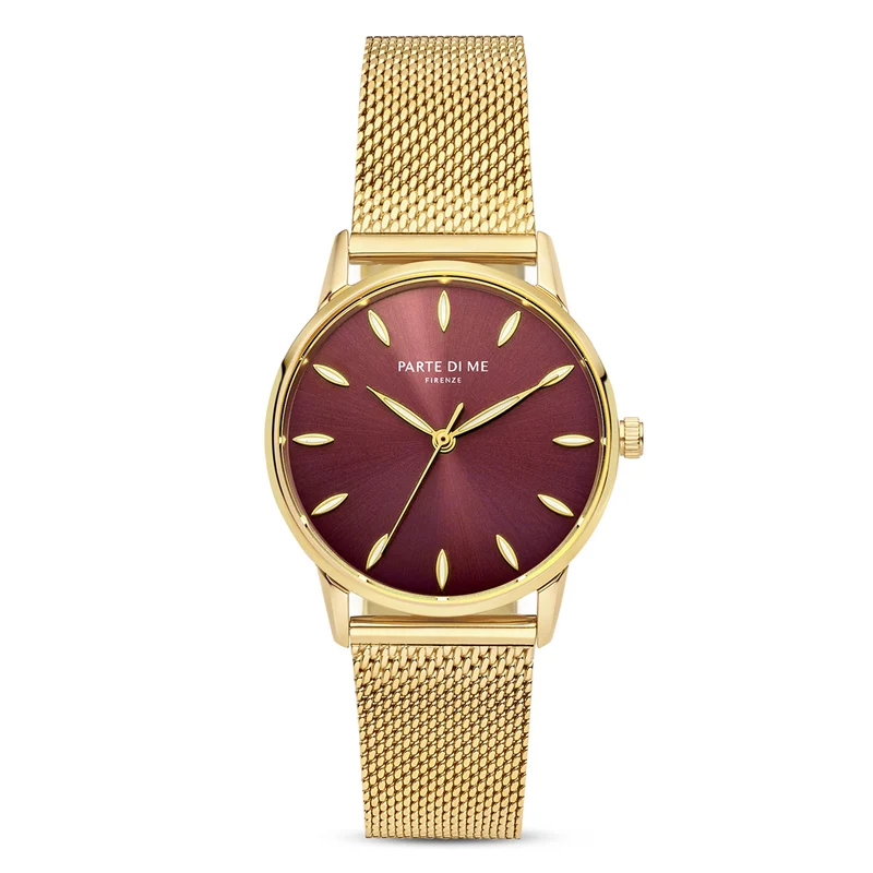 Parte Di Me Orologio rund Damenuhr goldfarben und dunkelbraun PDM09055