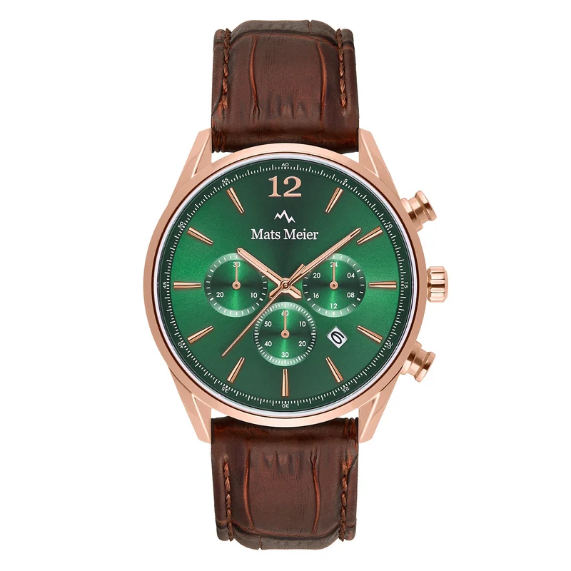 Mats Meier Grand Cornier Chrono Groen/RoseGoldfarbene Uhr MM00114