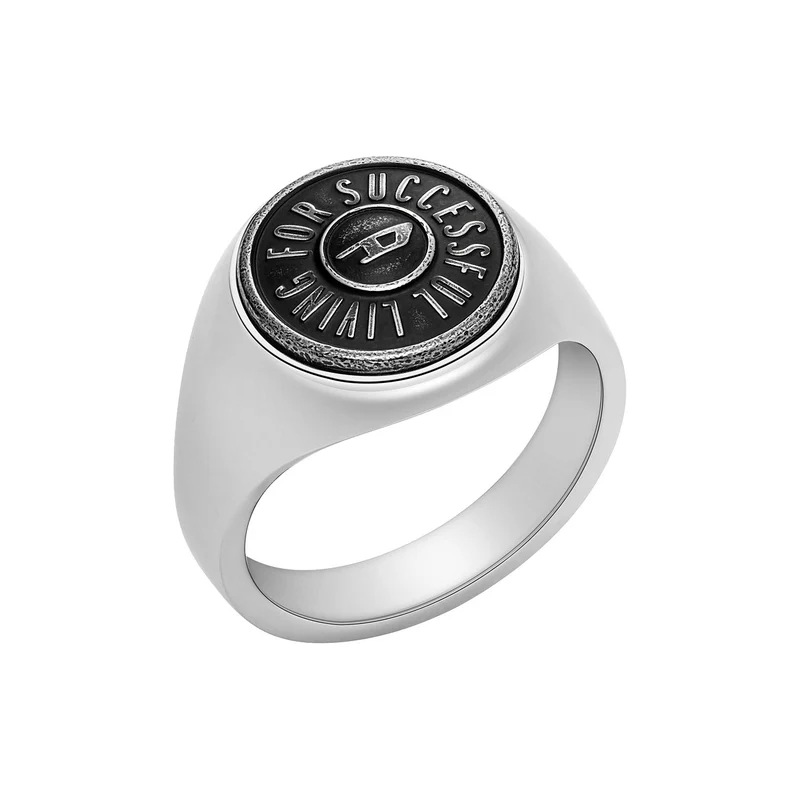Diesel Signet Silberfarbene Ring DX1463040-8