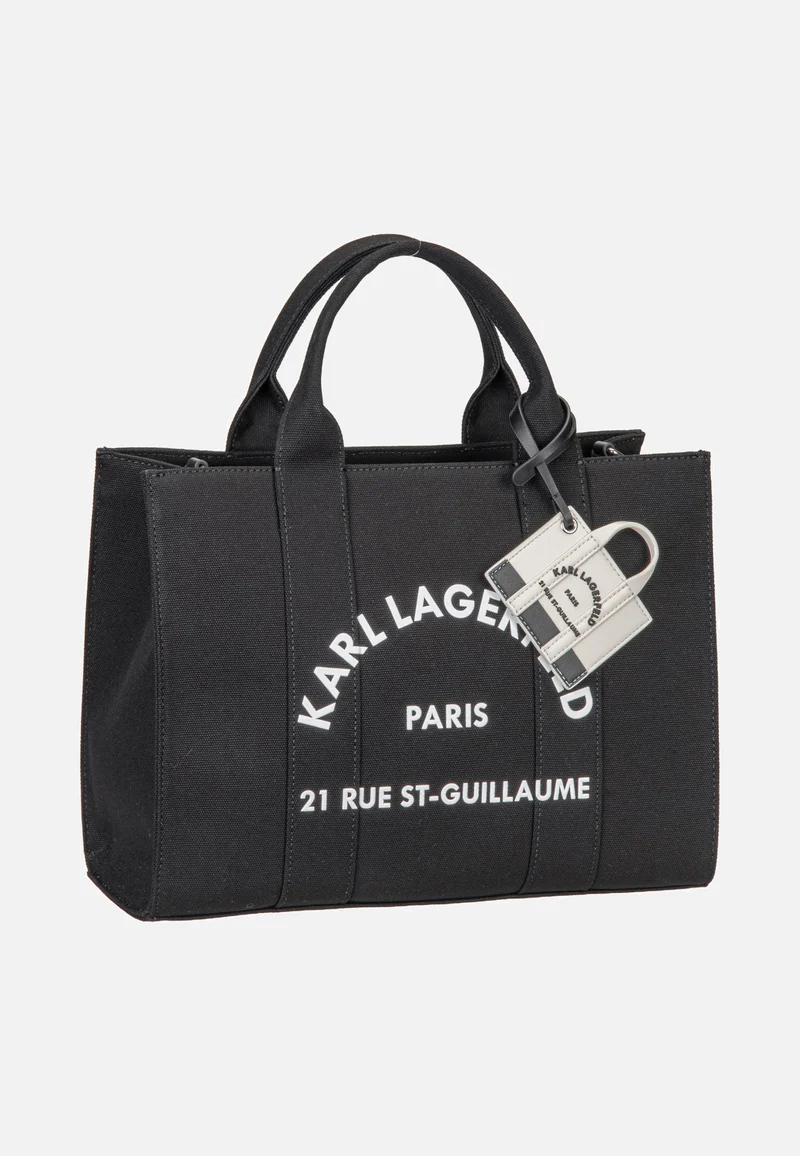 K/Rsg Square Medium Tote With Charm Black - Tote Bag