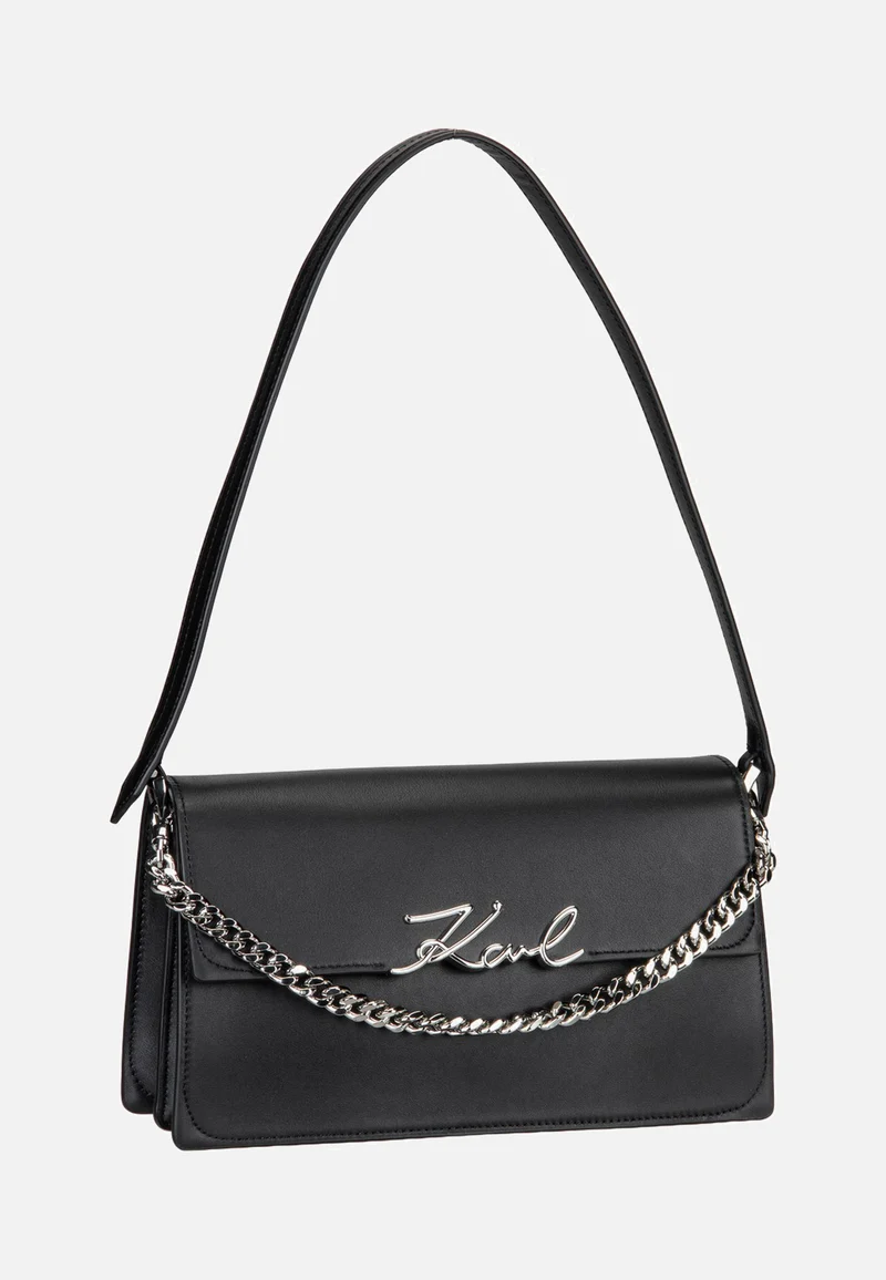 K/Signature Medium Flap Shb Black-Nickel - Abendtasche