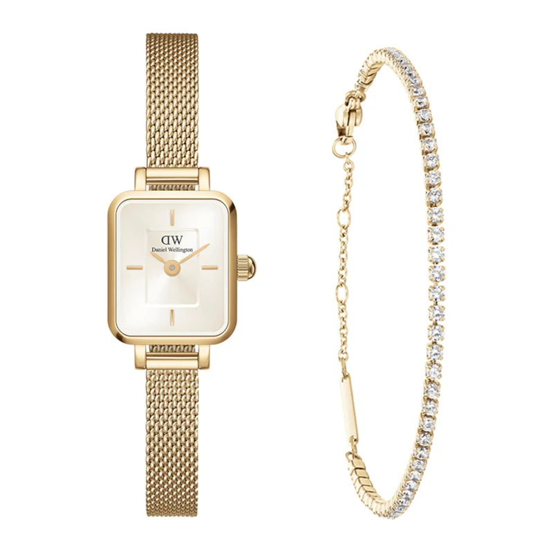 Daniel Wellington Quadro Mini Damen Uhr Und Armband Geschenkset DW00590011