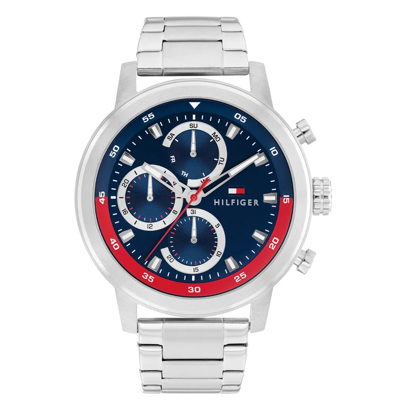 Tommy Hilfiger Rocky Silberne Und Blaue Herrenuhr TH1792179