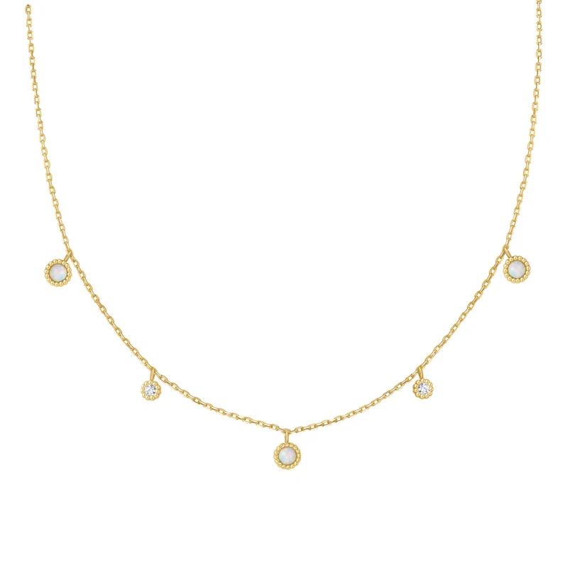Ania Haie Sunny Sparkler Goldfarbene Kyoto Opal Station Halskette AH-N064-03G