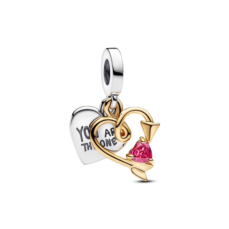 Pandora Love Gold coloured Engravable heart Charm 763622C01
