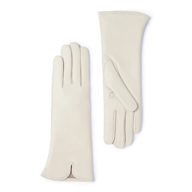 Isabel Bernard Honoré Sylvie cremefarbene Lederhandschuhe aus Ziegenleder IB67004-372-7