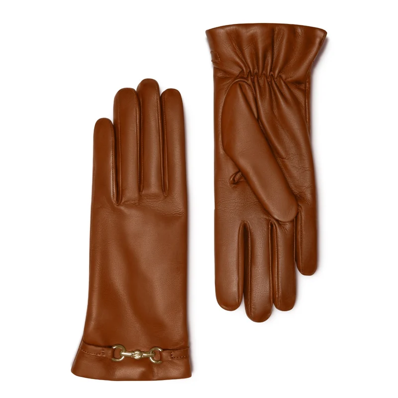 Isabel Bernard Honoré Marcelia Cognac Ziegenfell Leder Handschuhe IB67001-336-7