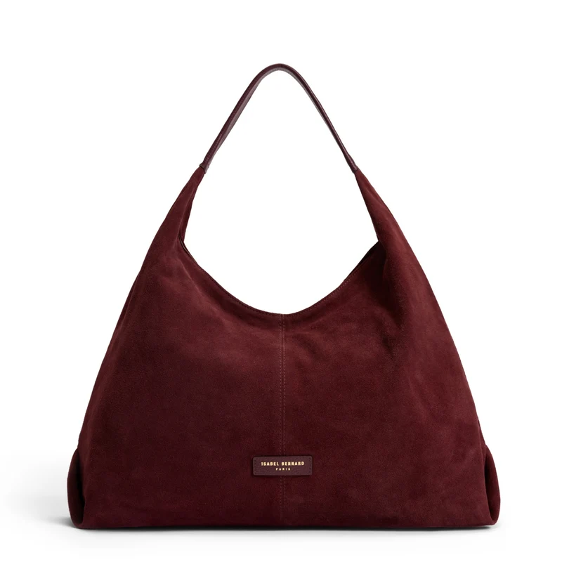Isabel Bernard Honoré Grace bordeauxrote Wildleder-Schultertasche IB25093-152