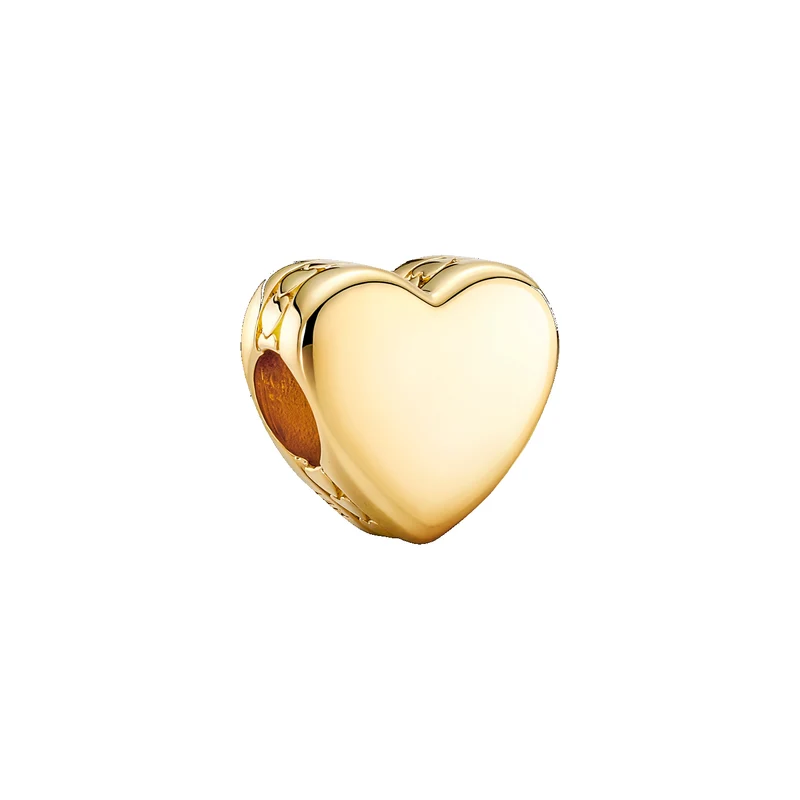 Pandora Moments Goldfarbene Engravable Heart Charm 762015C00