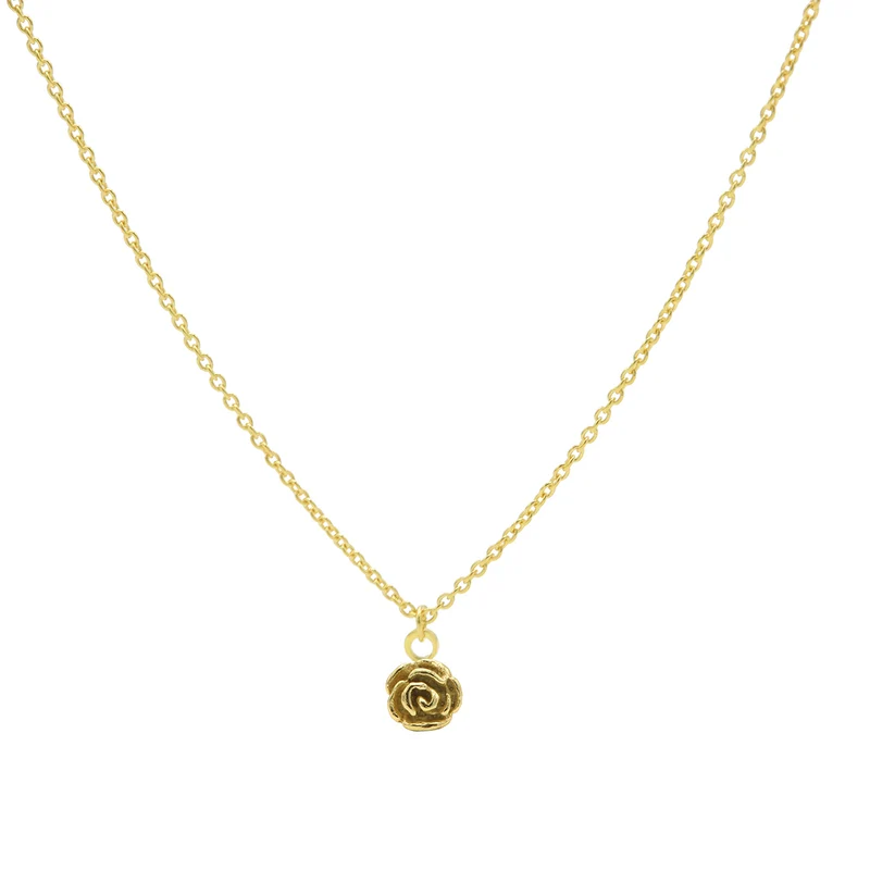 Karma 925 Sterling Silberen Flower Goldfarbene Kette T235 (Länge: 38.00-45.00 cm)