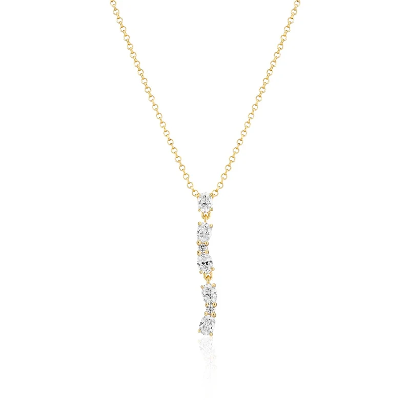Sif Jakobs Ellera 925 Sterling Silver Necklace with 18 Karat Gold Plating SJ-N2421-CZ-YG