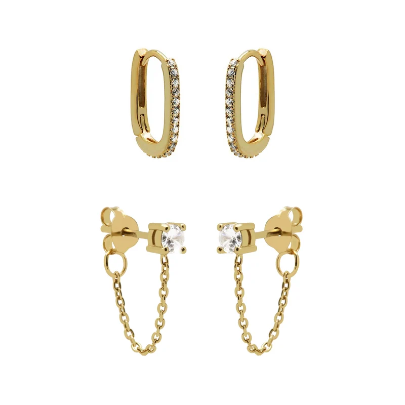 Karma 925 Sterling Silberen Goldfarbene Sun Kissed Earparty EPV22GP